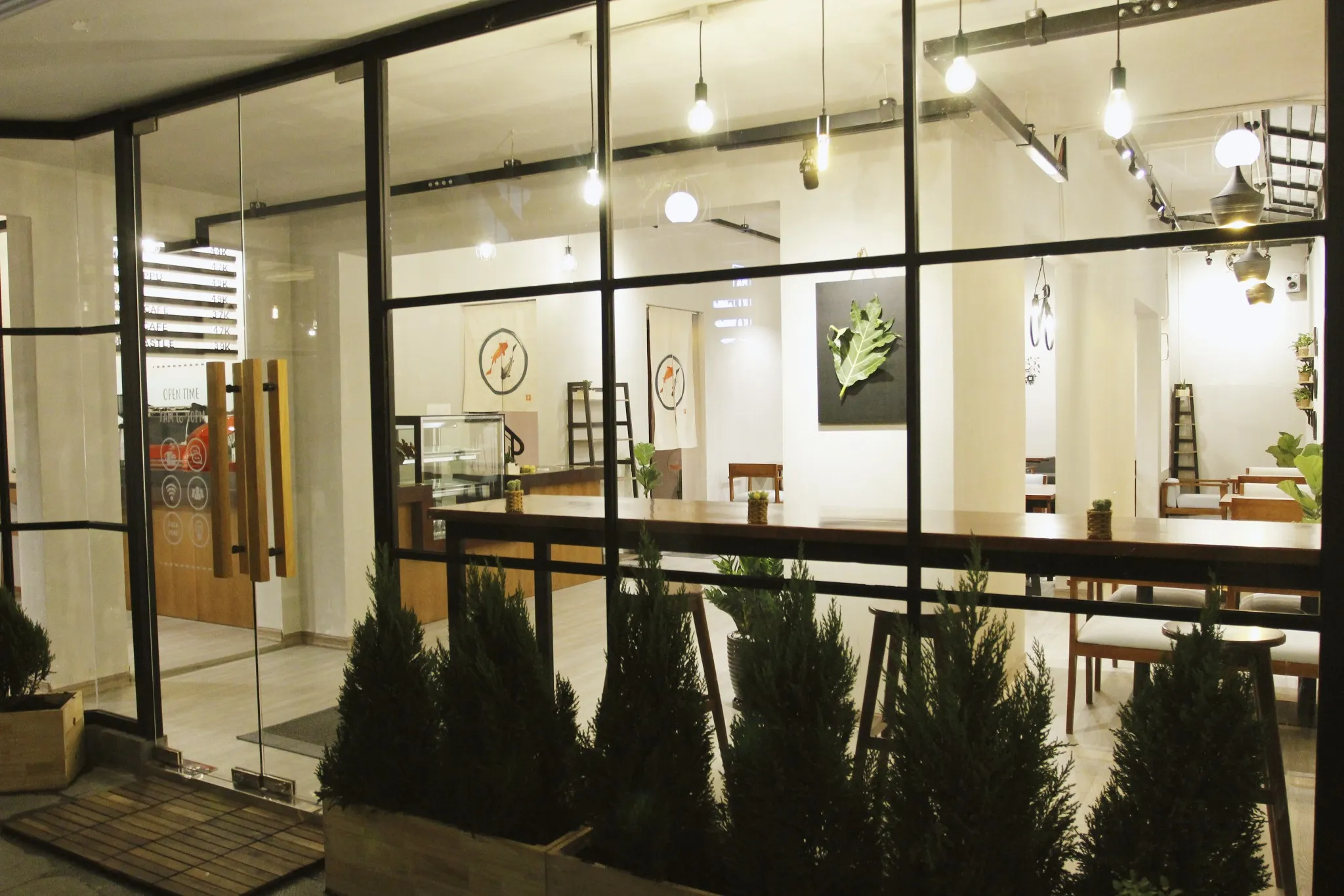 The ground floor of our building on Truong Quoc Dung Street, Phu Nhuan, at night